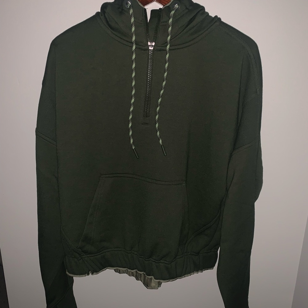 Green Cropped Quarter zip